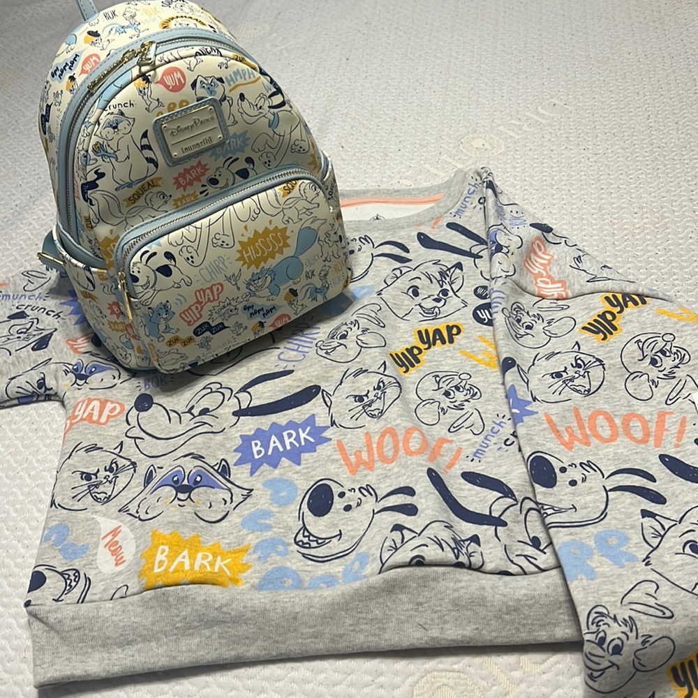Disney lounge fly backpack and sweatshirt set